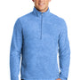 Port Authority Mens Heather Pill Resistant Microfleece 1/4 Zip Sweatshirt - Heather Light Royal Blue - Closeout
