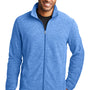 Port Authority Mens Heather Pill Resistant Microfleece Full Zip Sweatshirt - Heather Light Royal Blue