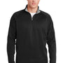 Sport-Tek Mens Sport-Wick Moisture Wicking Fleece 1/4 Zip Sweatshirt - Black/Silver Grey