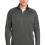 Sport-Tek Mens Sport-Wick Moisture Wicking Fleece 1/4 Zip Sweatshirt - Dark Smoke Grey/Black