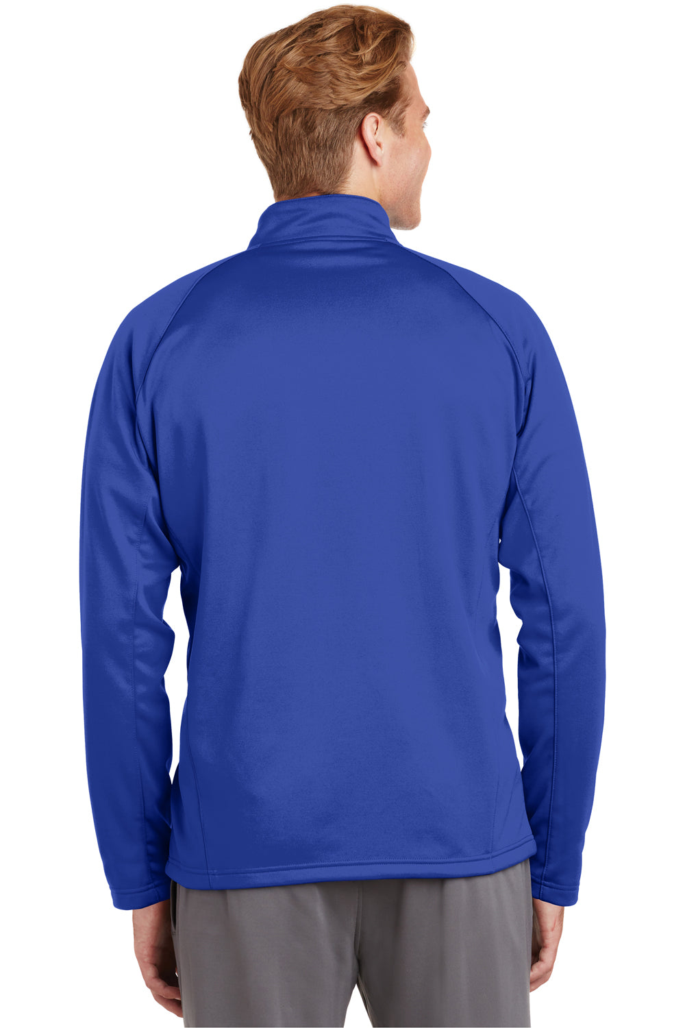 Sport-Tek F243 Mens Sport-Wick Moisture Wicking Fleece 1/4 Zip Sweatshirt Royal Blue Back