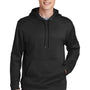 Sport-Tek Mens Sport-Wick Moisture Wicking Fleece Hooded Sweatshirt Hoodie - Black