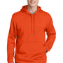 Sport-Tek Mens Sport-Wick Moisture Wicking Fleece Hooded Sweatshirt Hoodie - Deep Orange