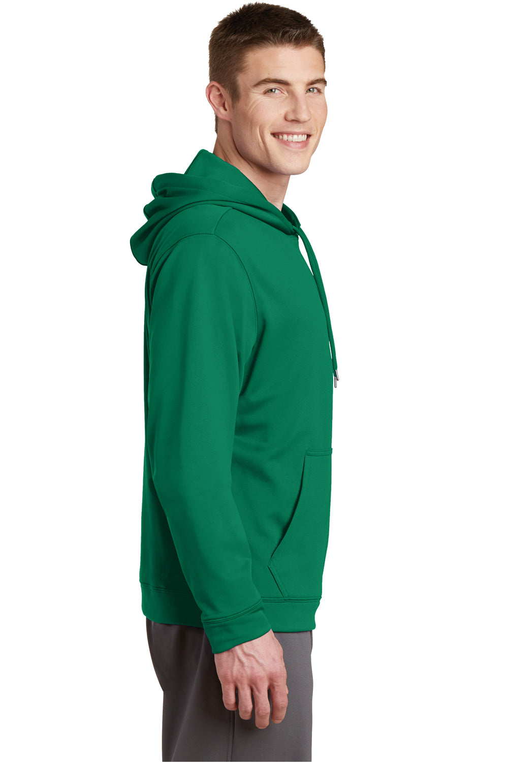 Sport-Tek F244 Mens Sport-Wick Moisture Wicking Fleece Hooded Sweatshirt Hoodie Kelly Green Side