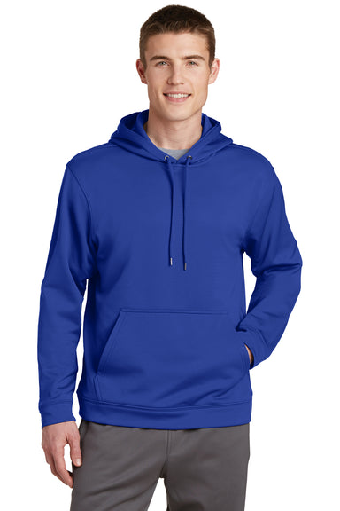 Sport-Tek F244 Mens Sport-Wick Moisture Wicking Fleece Hooded Sweatshirt Hoodie Royal Blue Front