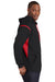 Sport-Tek F246 Mens Tech Moisture Wicking Fleece Hooded Sweatshirt Hoodie Black/Red Side