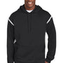 Sport-Tek Mens Tech Moisture Wicking Fleece Hooded Sweatshirt Hoodie - Black/White