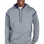 Sport-Tek Mens Tech Moisture Wicking Fleece Hooded Sweatshirt Hoodie - Heather Grey/True Navy Blue