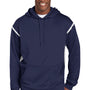 Sport-Tek Mens Tech Moisture Wicking Fleece Hooded Sweatshirt Hoodie - True Navy Blue/White