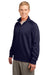 Sport-Tek F247 Mens Tech Moisture Wicking Fleece 1/4 Zip Sweatshirt Navy Blue Side