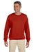 Hanes F260 Mens Ultimate Cotton PrintPro XP Crewneck Sweatshirt Red Front