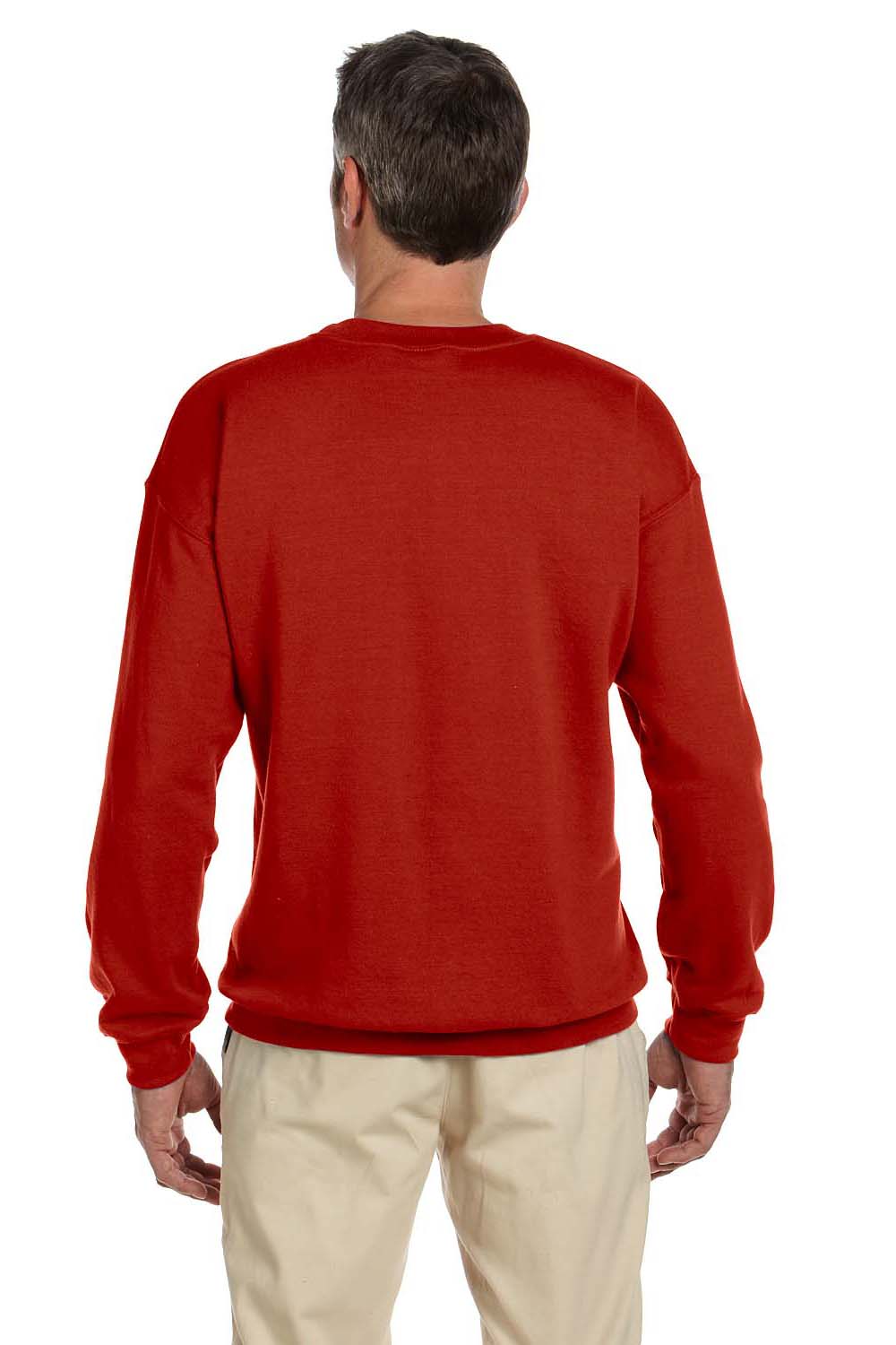 Hanes F260 Mens Ultimate Cotton PrintPro XP Crewneck Sweatshirt Red Back