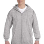 Hanes Mens Ultimate Cotton PrintPro XP Pill Resistant Full Zip Hooded Sweatshirt Hoodie - Light Steel Grey