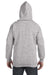 Hanes F280 Mens Ultimate Cotton PrintPro XP Full Zip Hooded Sweatshirt Hoodie Light Steel Grey Back