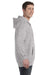 Hanes F280 Mens Ultimate Cotton PrintPro XP Full Zip Hooded Sweatshirt Hoodie Light Steel Grey Side