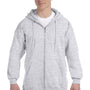 Hanes Mens Ultimate Cotton PrintPro XP Pill Resistant Full Zip Hooded Sweatshirt Hoodie - Ash Grey - Closeout