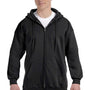 Hanes Mens Ultimate Cotton PrintPro XP Full Zip Hooded Sweatshirt Hoodie - Black