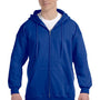 Hanes Mens Ultimate Cotton PrintPro XP Pill Resistant Full Zip Hooded Sweatshirt Hoodie - Deep Royal Blue