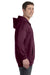 Hanes F280 Mens Ultimate Cotton PrintPro XP Full Zip Hooded Sweatshirt Hoodie Maroon Side