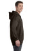 Hanes F280 Mens Ultimate Cotton PrintPro XP Full Zip Hooded Sweatshirt Hoodie Chocolate Brown Side