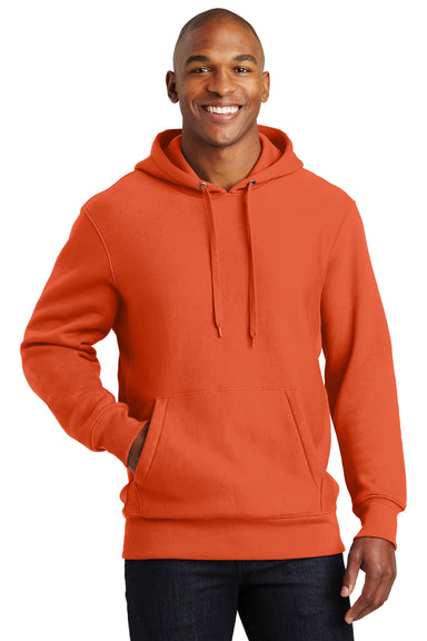 Sport-Tek F281 Mens Fleece Hooded Sweatshirt Hoodie Orange Front