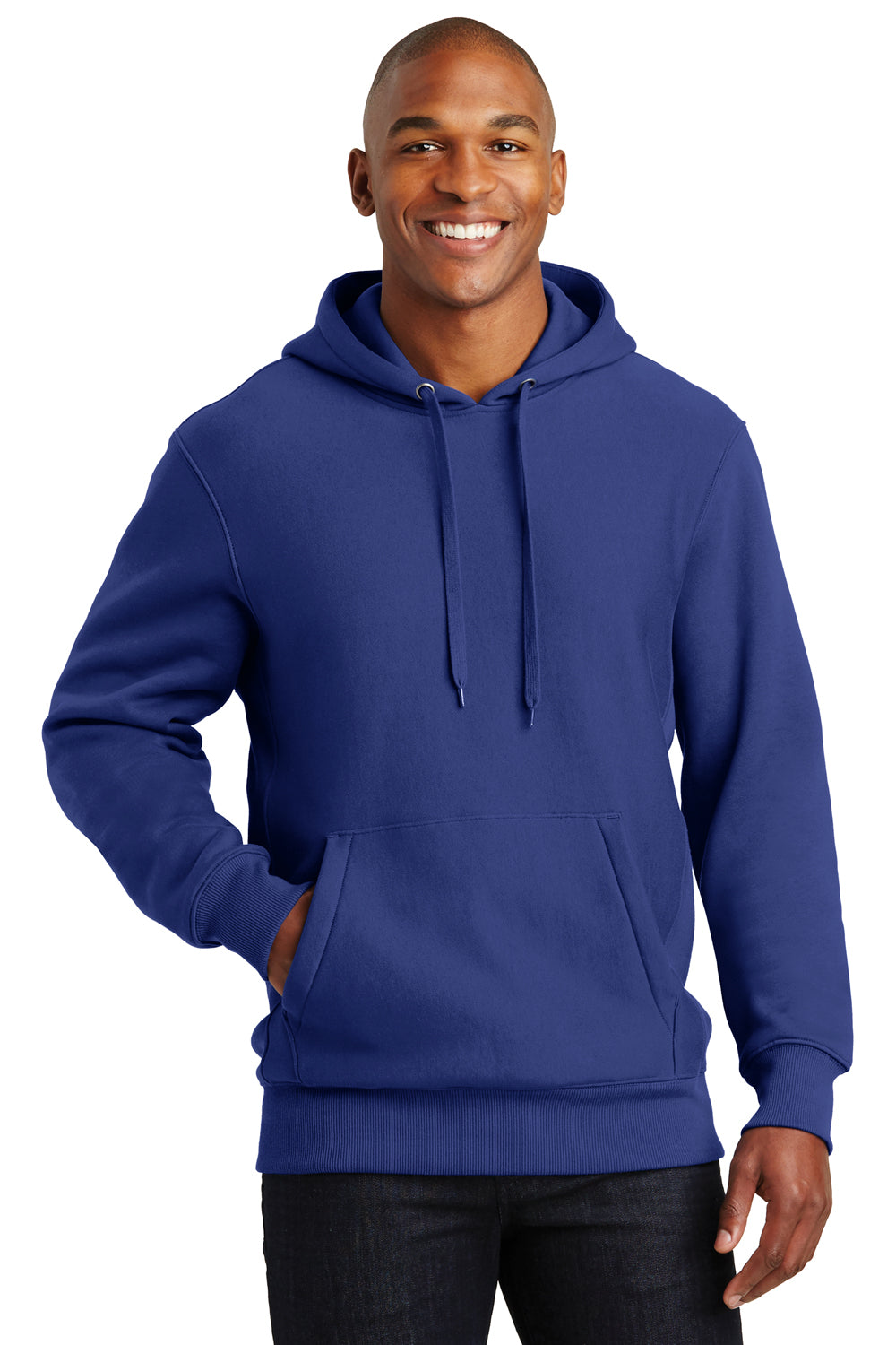 Sport-Tek F281 Mens Fleece Hooded Sweatshirt Hoodie Royal Blue Front