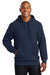 Sport-Tek F281 Mens Fleece Hooded Sweatshirt Hoodie Navy Blue Front