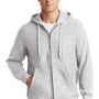 Sport-Tek Mens Fleece Full Zip Hooded Sweatshirt Hoodie - Heather Grey