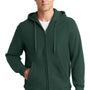 Sport-Tek Mens Fleece Full Zip Hooded Sweatshirt Hoodie - Dark Green