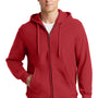 Sport-Tek Mens Fleece Full Zip Hooded Sweatshirt Hoodie - Red