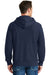 Sport-Tek F282 Mens Fleece Full Zip Hooded Sweatshirt Hoodie Navy Blue Back