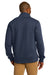 Port Authority F295 Mens Slub Fleece 1/4 Zip Sweatshirt Navy Blue Back