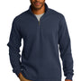 Port Authority Mens Slub Fleece 1/4 Zip Sweatshirt - Navy Blue