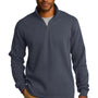 Port Authority Mens Slub Fleece 1/4 Zip Sweatshirt - Slate Grey