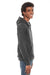 American Apparel F497W Mens Flex Fleece Full Zip Hooded Sweatshirt Hoodie Heather Dark Grey Side