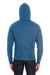 American Apparel F497W Mens Flex Fleece Full Zip Hooded Sweatshirt Hoodie Sea Blue Back
