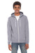 American Apparel F497W Mens Flex Fleece Full Zip Hooded Sweatshirt Hoodie Slate Grey Front