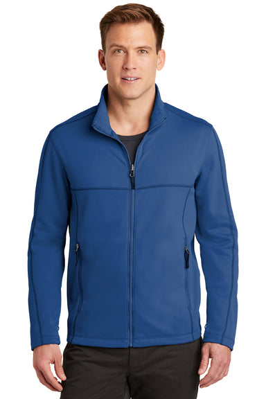Port Authority F904 Mens Collective Full Zip Smooth Fleece Jacket Night Sky Blue Front