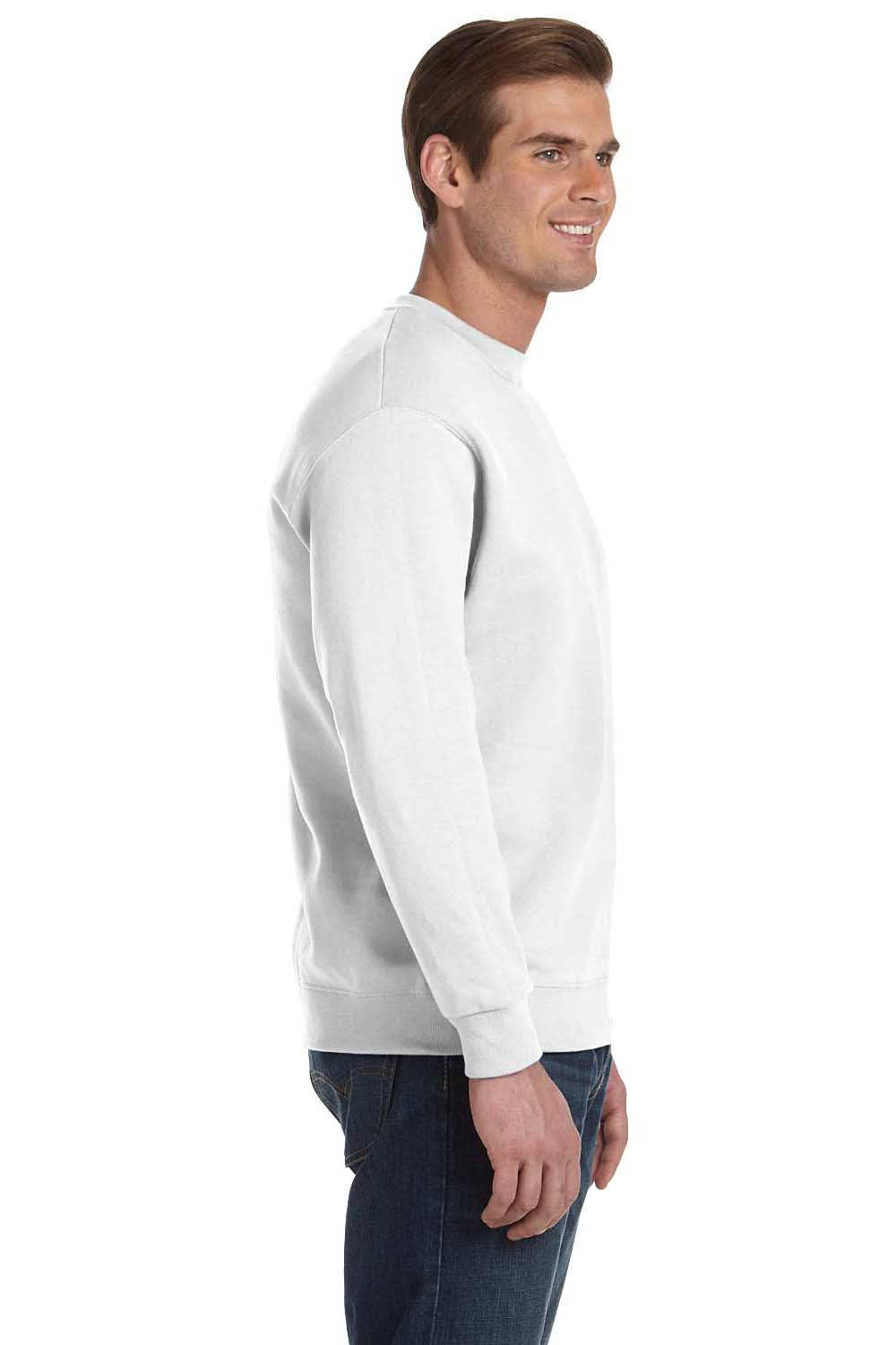 Gildan G120 Mens DryBlend Moisture Wicking Fleece Crewneck Sweatshirt White Side