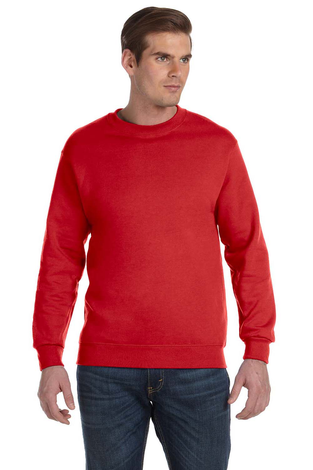 Gildan G120 Mens DryBlend Moisture Wicking Fleece Crewneck Sweatshirt Red Front