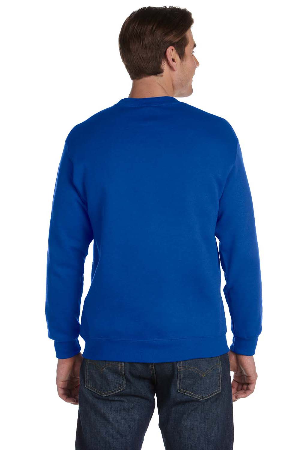 Gildan G120 Mens DryBlend Moisture Wicking Fleece Crewneck Sweatshirt Royal Blue Back