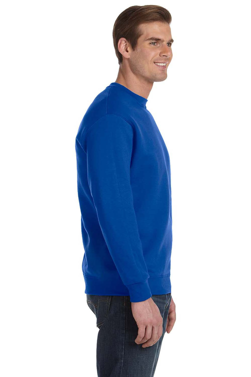 Gildan G120 Mens DryBlend Moisture Wicking Fleece Crewneck Sweatshirt Royal Blue Side