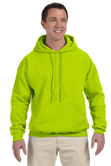 Gildan G125 Mens DryBlend Moisture Wicking Hooded Sweatshirt Hoodie Safety Green Front