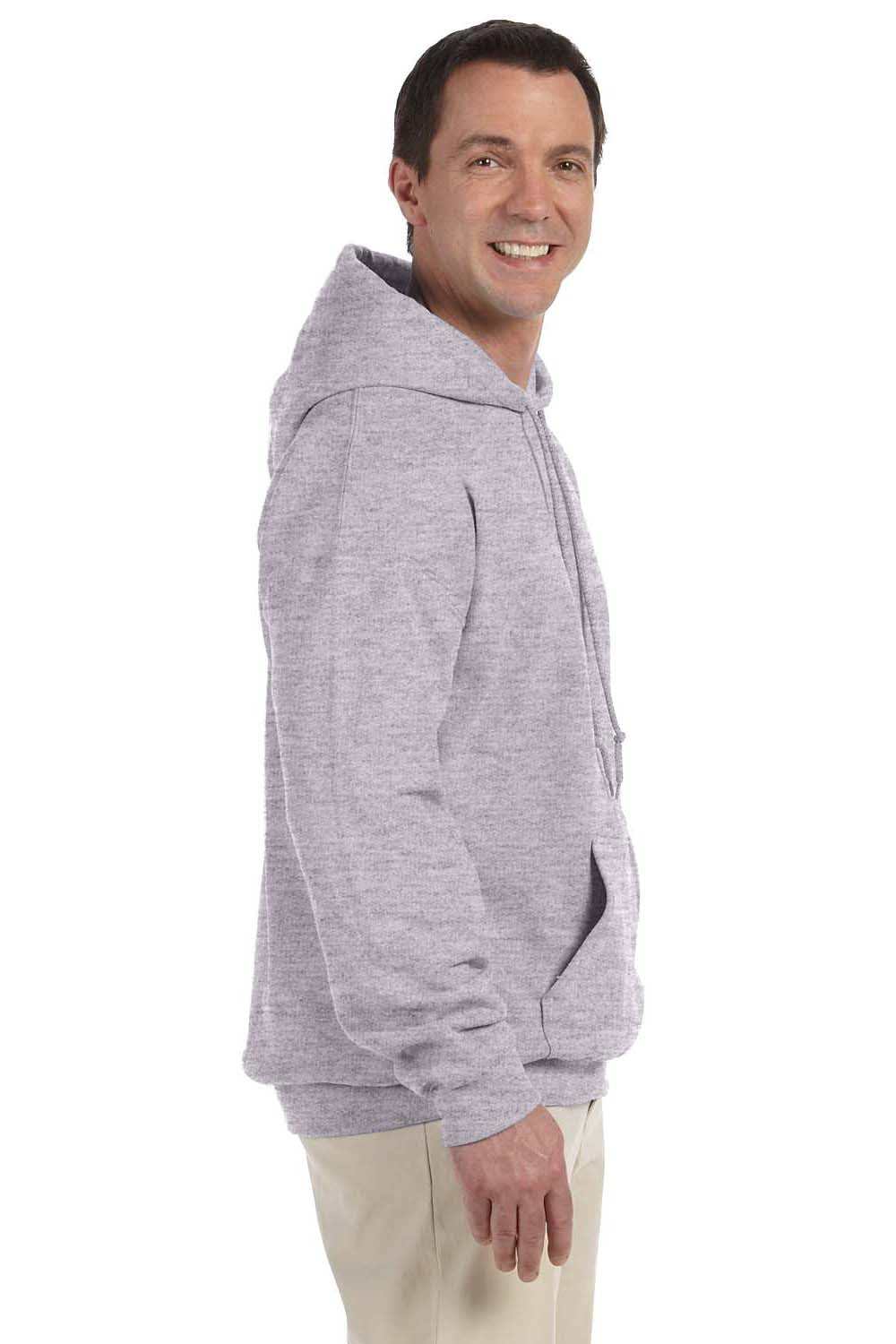 Gildan G125 Mens DryBlend Moisture Wicking Hooded Sweatshirt Hoodie Sport Grey Side
