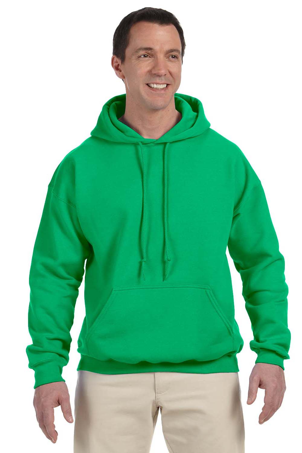 Gildan G125 Mens DryBlend Moisture Wicking Hooded Sweatshirt Hoodie Irish Green Front