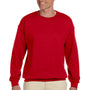 Gildan Mens Pill Resistant Fleece Crewneck Sweatshirt - Cherry Red