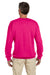 Gildan G180 Mens Fleece Crewneck Sweatshirt Heliconia Pink Back