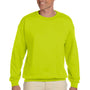 Gildan Mens Pill Resistant Fleece Crewneck Sweatshirt - Safety Green