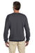 Gildan G180 Mens Fleece Crewneck Sweatshirt Charcoal Grey Back