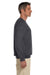 Gildan G180 Mens Fleece Crewneck Sweatshirt Charcoal Grey Side